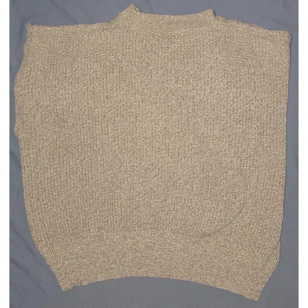 VINTAGE Eddie Bauer Henley Knit Sweater Grey Sz XL 90s‎ Preppy Heritage